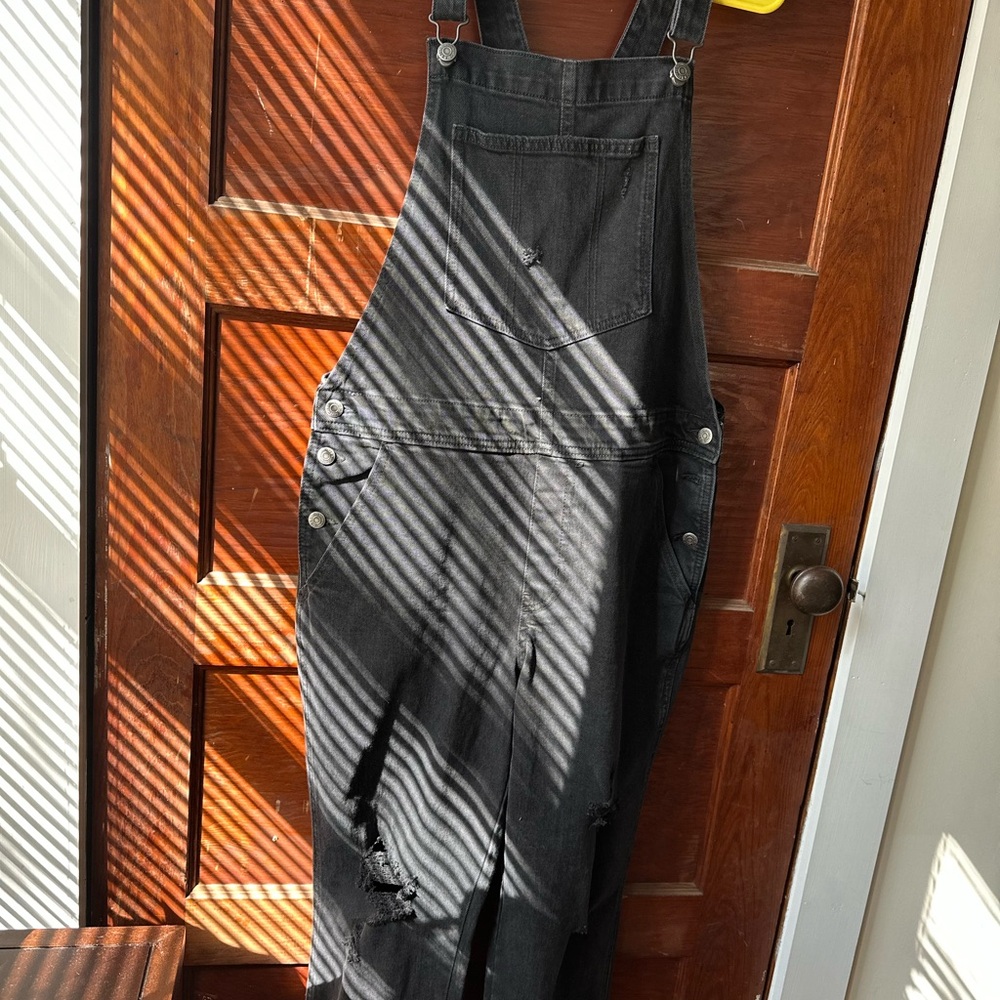 Black Denim Overalls